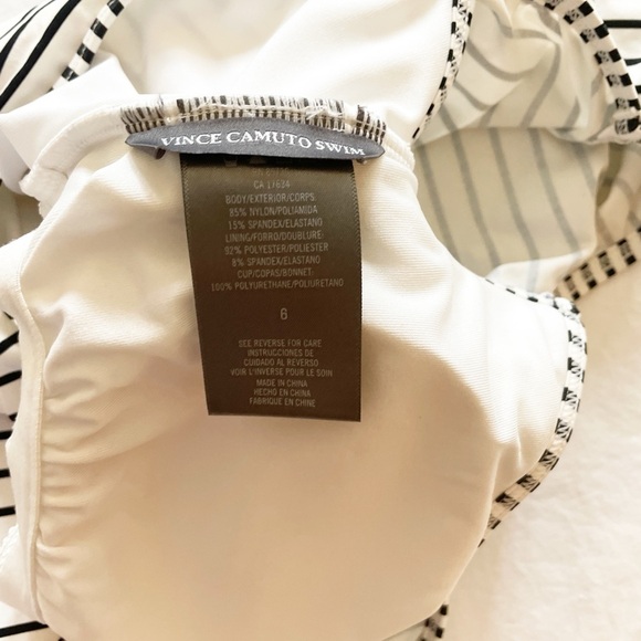 Vince Camino black and white‎ striped off-shoulder one piece swimsuit - Picture 8 of 12